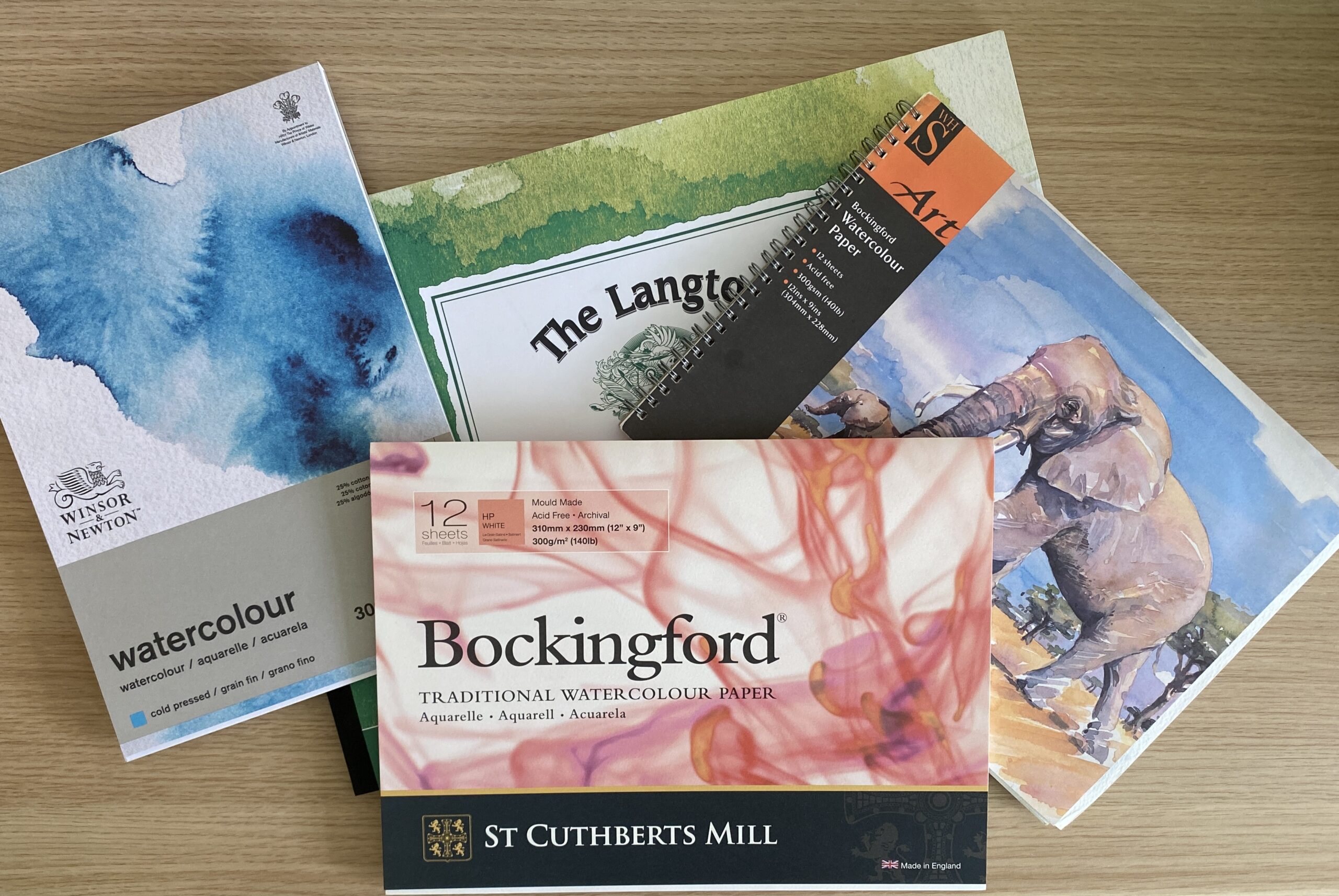 A selection of artist watercolour papers